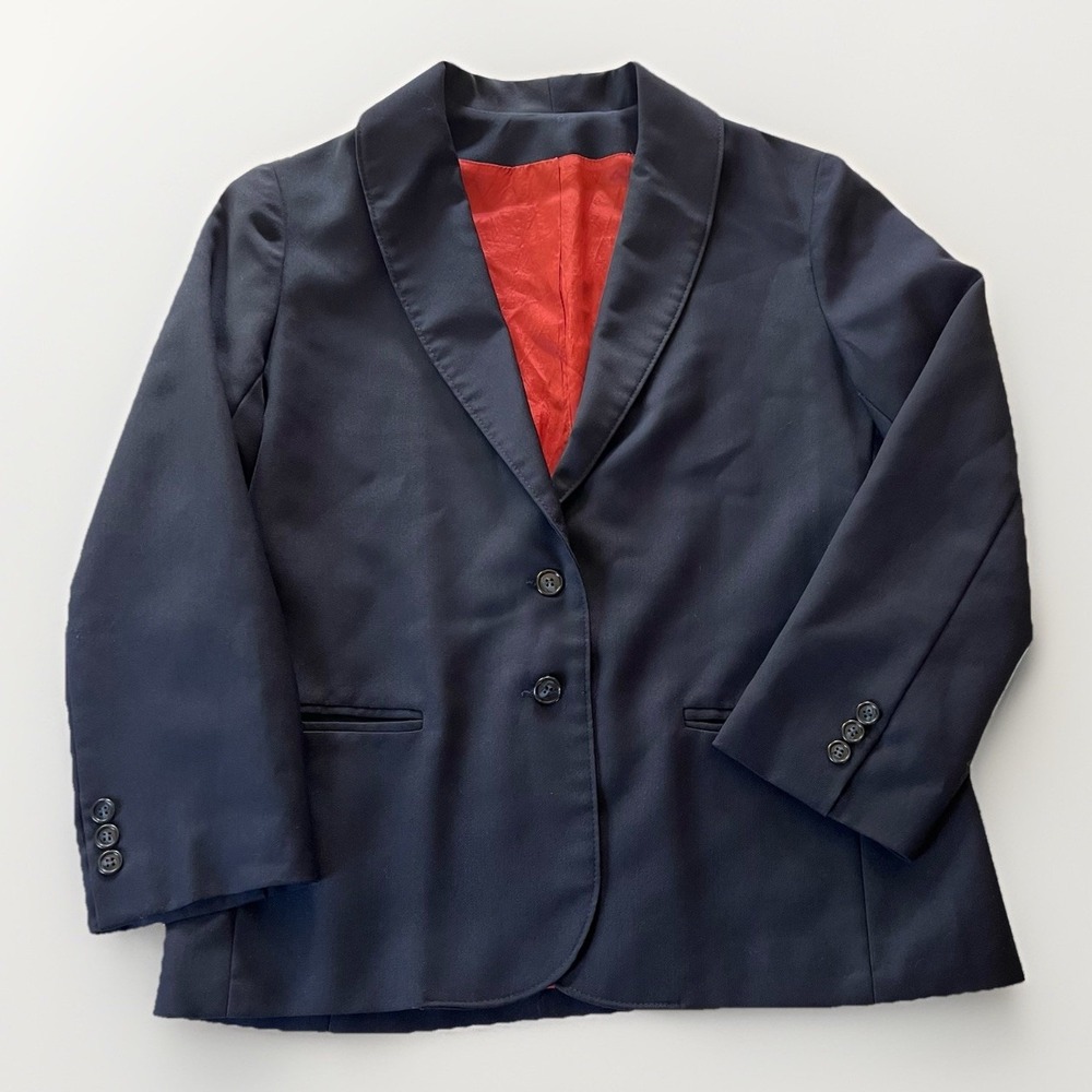 Vintage Sears The Fashion Place Blazer Women's M Navy Blue 2-Button Lined